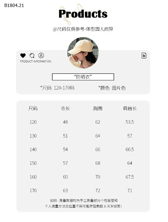 ÁO CHỐNG NẮNG BÉ GÁI- sỉ 153k