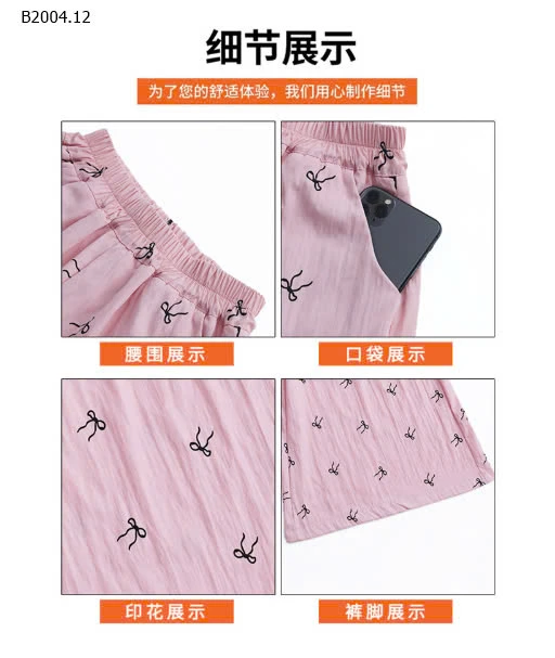 QUẦN ỐNG RỘNG IN NƠ BG -sỉ 147k