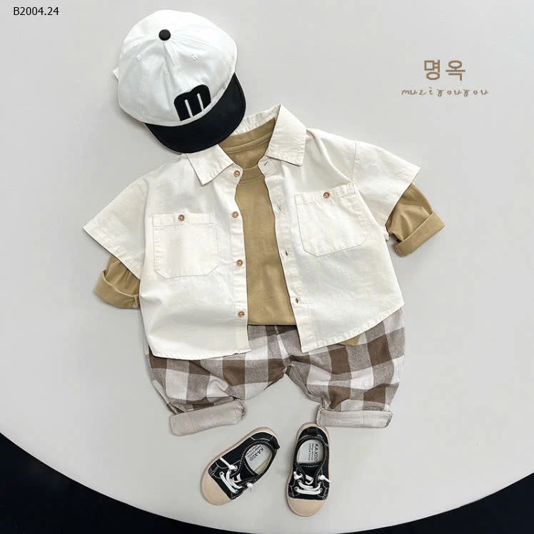 ÁO SƠ MI CỘC TAY BÉ TRAI -sỉ 152k