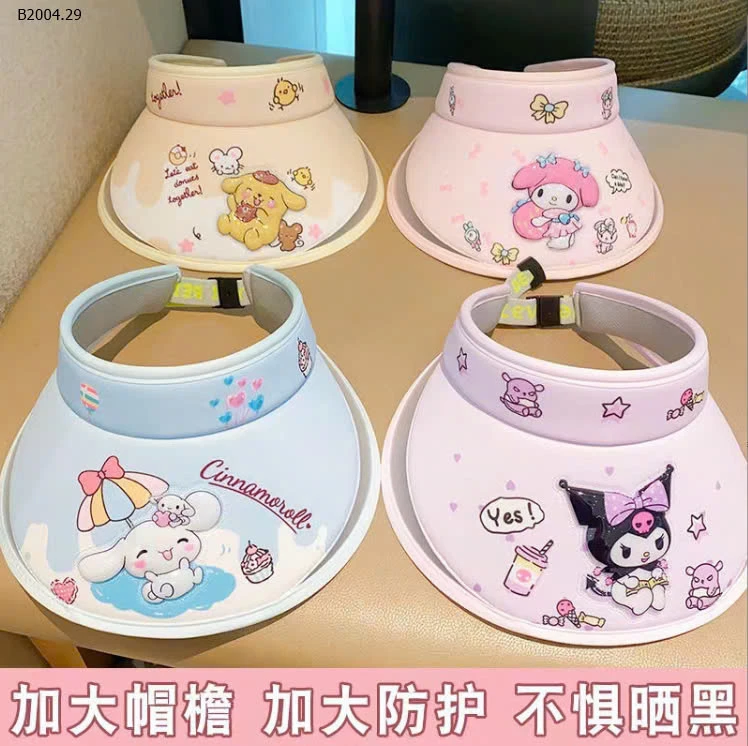 MŨ CHỐNG NẮNG VÀNH RỘNG NỬA ĐẦU KUROMI  CHO BÉ-sỉ 45k