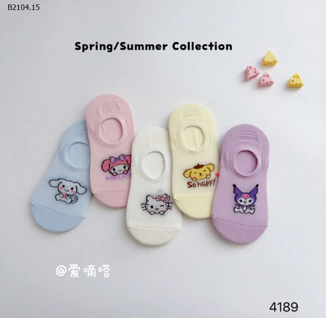 SET 5 ĐÔI TẤT THOÁNG KHÍ CHO BÉ-sỉ 64k/set 5 đôi mix màu