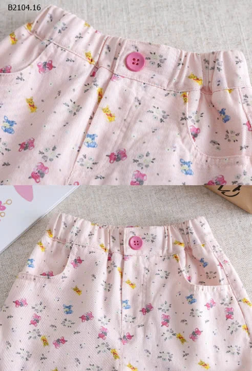 QUẦN SHORT HOA TIẾT CHO BÉ GÁI-sỉ 109k