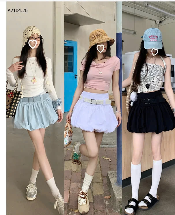 CHÂN VÁY NGẮN KÈM ĐAI HÃNG MOJITO -sỉ 206k