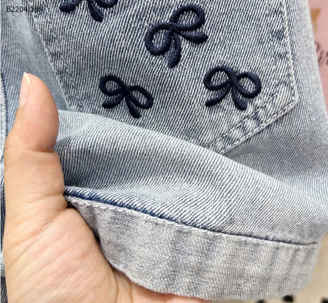 QUẦN SHORT JEAN THÊU NƠ BG HÃNG KACADY -sỉ 120k