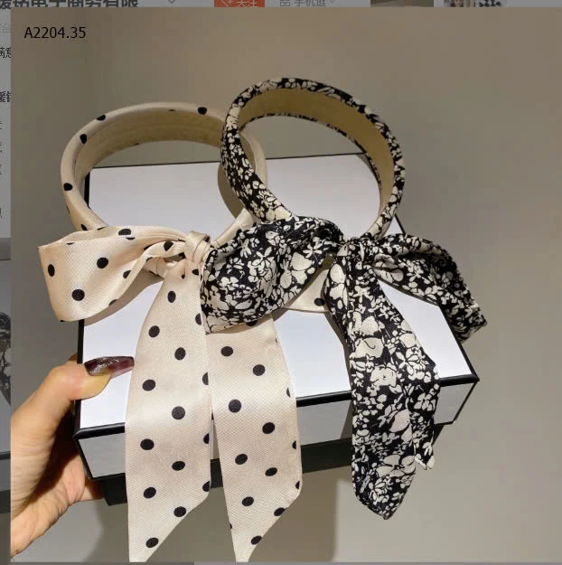 SET 2C BỜM TÓC NỮ KÈM RUY BĂNG-sỉ 57k/set 2c mix màu