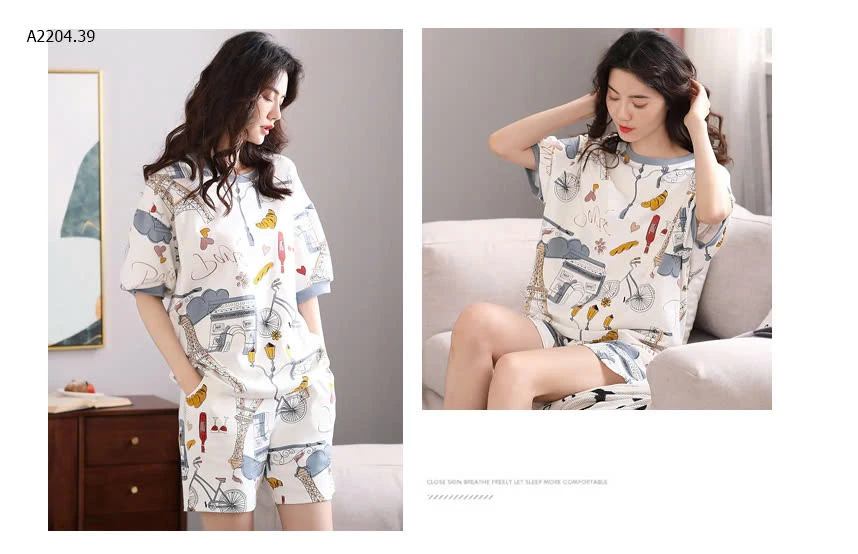 SET BỘ CỘC TAY MẶC NHÀ NỮ-sỉ 162k