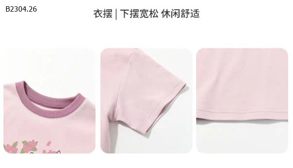 ÁO THUN CỘC TAY IN HÌNH BÉ GÁI-sỉ Sz 100-160 : 140k           Sz 170 : 155k