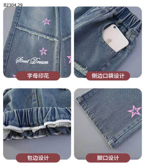 QUẦN JEAN HOẠ TIẾT BÉ GÁI-sỉ 119k