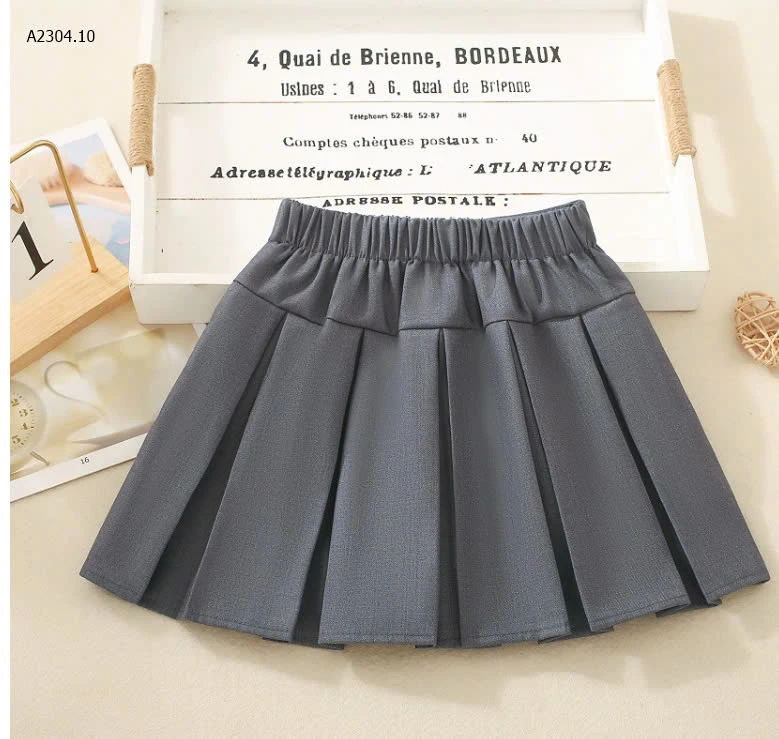 CHÂN VÁY XẾP LY PHỐI NƠ CHO BG -sỉ 125k