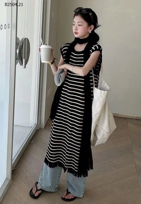 VÁY SUÔNG KẺ SỌC BG -sỉ 186k