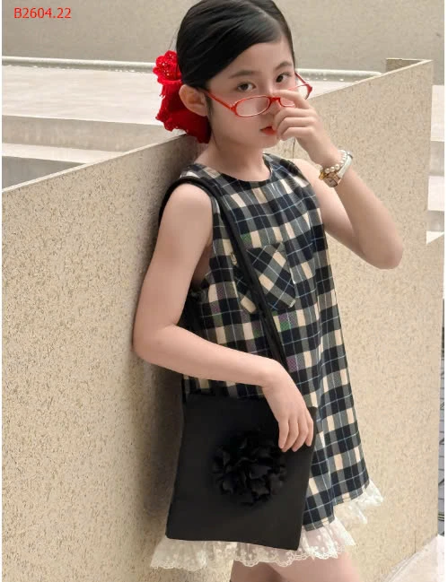 VÁY KẺ CARO VIỀN REN BG-sỉ 174k