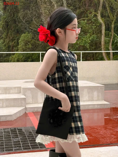 VÁY KẺ CARO VIỀN REN BG-sỉ 174k