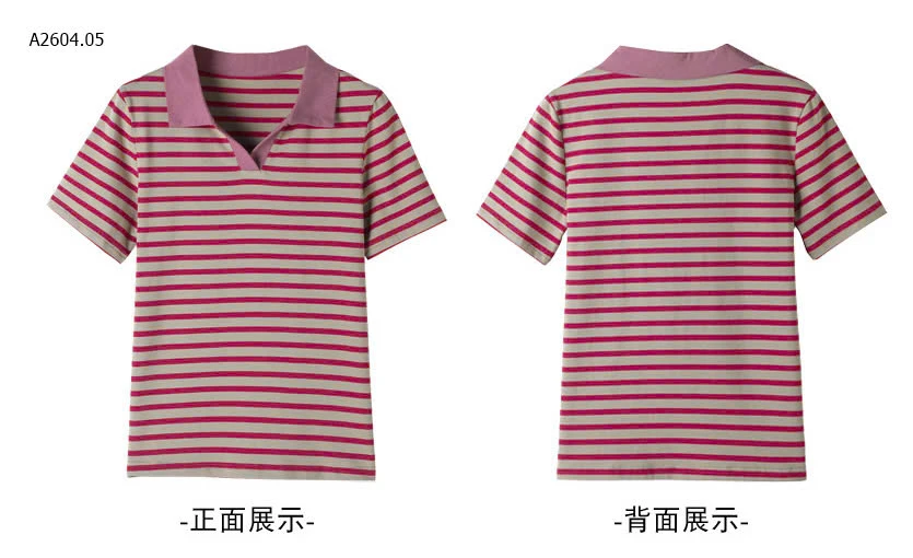 Áo polo kẻ cộc tay sọc ngang - sỉ 135k