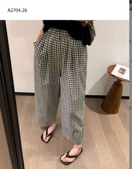 QUẦN DÁNG RỘNG KẺ CARO CHO NỮ -sỉ 145k