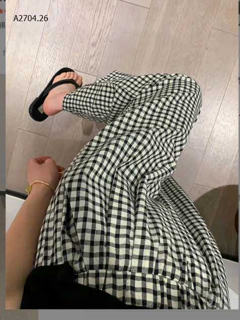 QUẦN DÁNG RỘNG KẺ CARO CHO NỮ -sỉ 145k