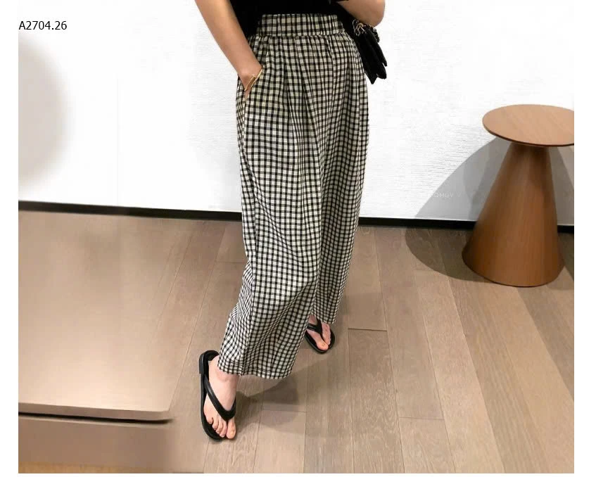 QUẦN DÁNG RỘNG KẺ CARO CHO NỮ -sỉ 145k