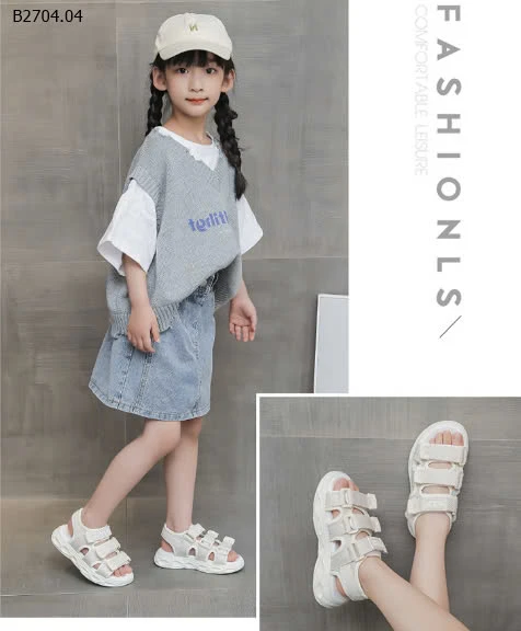 Sandal thể thao bé gái – Êm chân, xinh xắn, siêu tiện lợi-sỉ Sz 26-31 : 134k           Sz 32-37 : 138k 