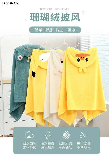 Áo choàng tắm ngộ nghĩnh cho bé -sỉ 89k
