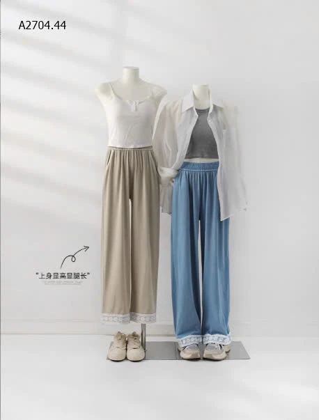 QUẦN ỐNG SUÔNG PHỐI GẤU VIỀN REN CHO NỮ -sỉ 143k