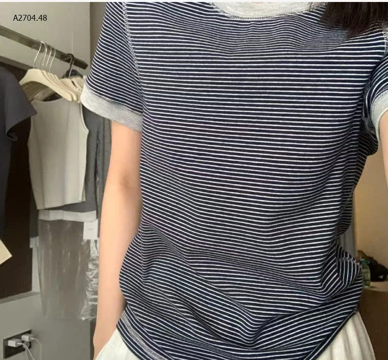 ÁO THUN KẺ CỘC TAY CHO NỮ -sỉ 158k