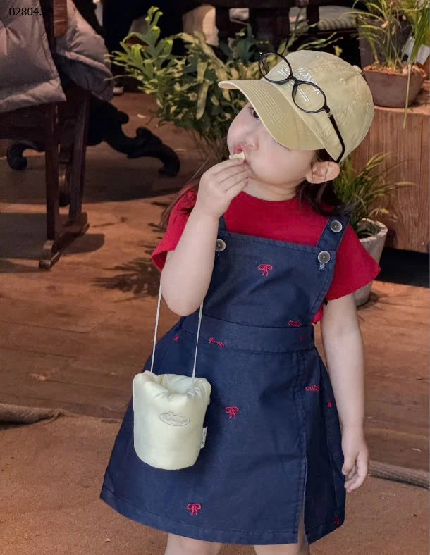 Set áo phông mix yesm jean nơ cho bé -sỉ Áo : 119k           Váy : 194k 