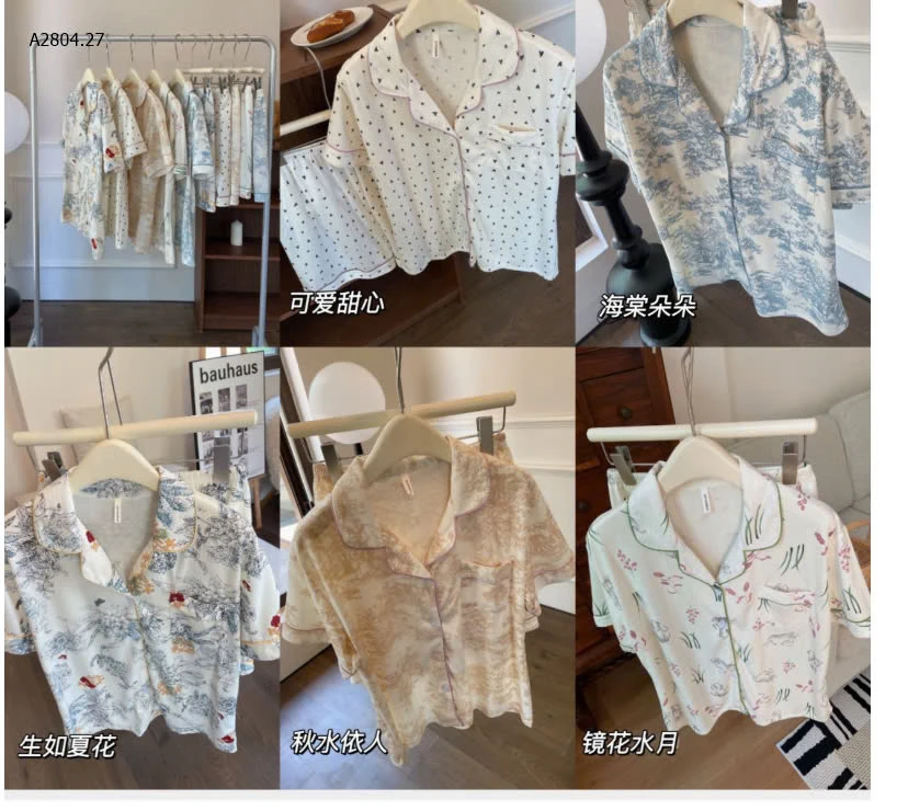 BỘ PIJAMA CỘC TAY NỮ-sỉ 154k