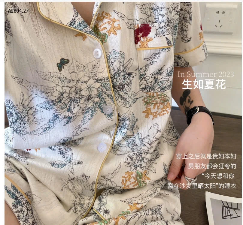 BỘ PIJAMA CỘC TAY NỮ-sỉ 154k