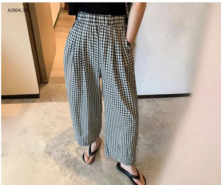 QUẦN DÁNG RỘNG KẺ CARO CHO NỮ-sỉ 144k