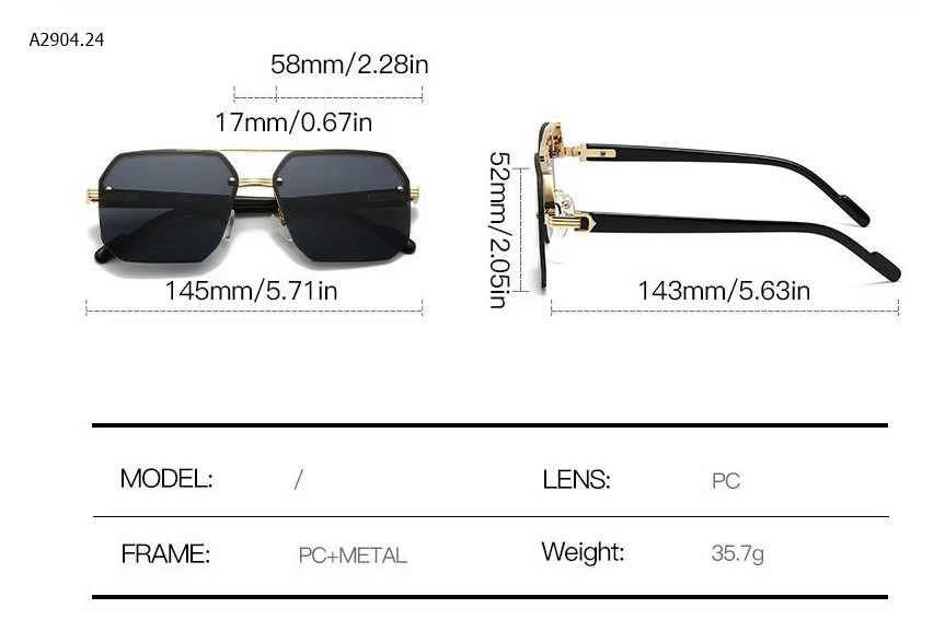 KÍNH THỜI TRANG NAM MẮT VUÔNG-sỉ 56k