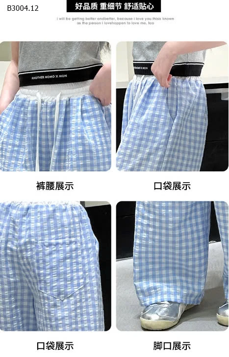 QUẦN ỐNG RỘNG KẺ CARO -sỉ 126k