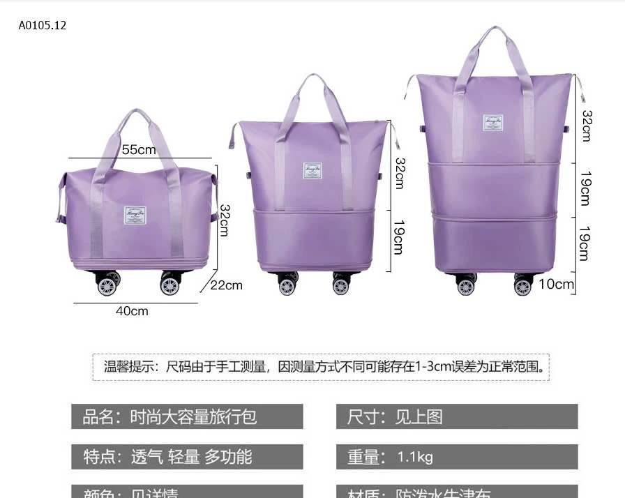 TÚI DU LỊCH KIỂU MỚI CÓ BÁNH XE ĐẨY -sỉ 150k