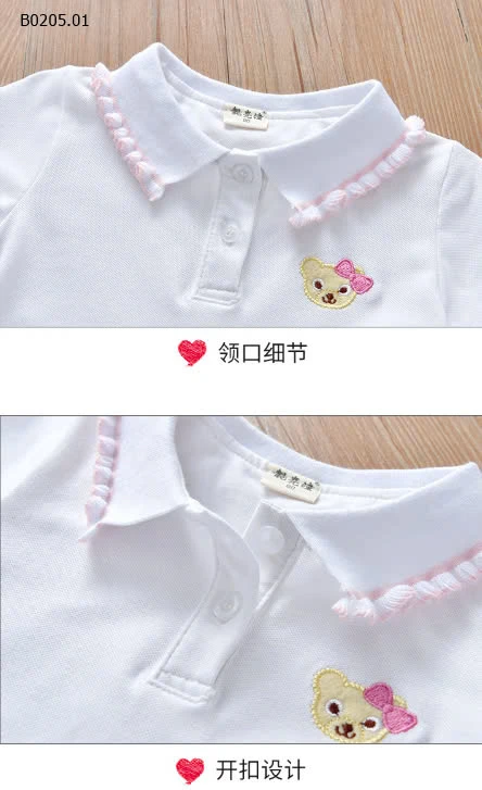 ÁO POLO CHO BÉ GÁI -sỉ 120k