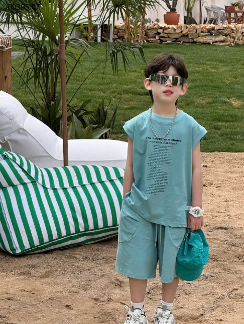 Set áo phông chữ quần short trơn màu Tarus -sỉ 212k