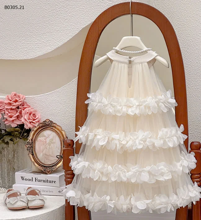 VÁY CÔNG CHÚA BÈO TẦNG HOA-sỉ 255k