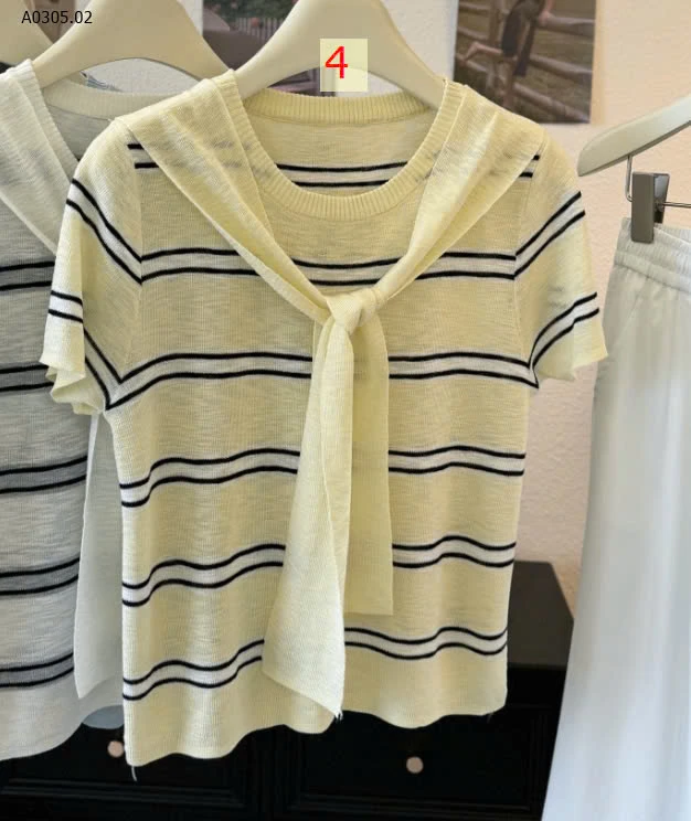 ÁO THUN DỆT KIM KÈM KHĂN -sỉ 165k