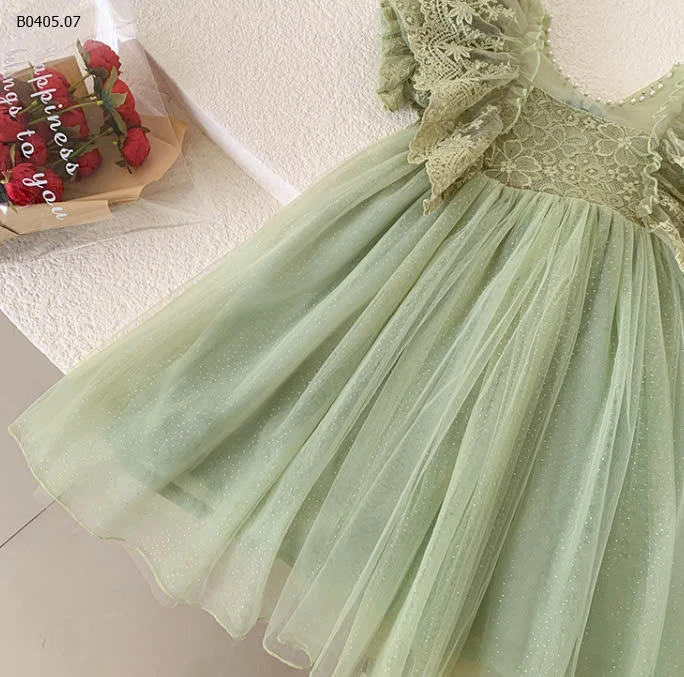 VÁY CÔNG CHÚA REN TAY BỒNG-sỉ 232k