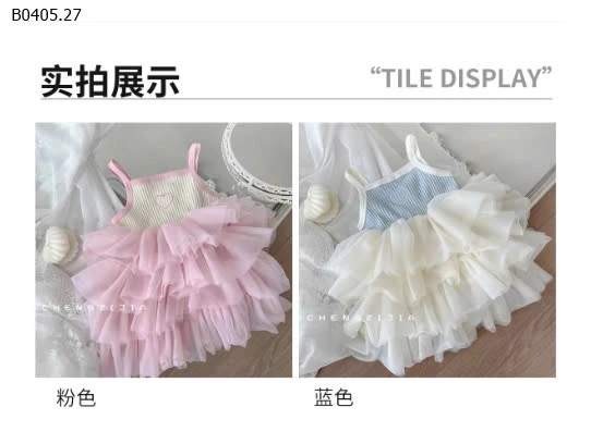 VÁY 2 DÂY PHỐI BÈO TẦNG-sỉ 100k 