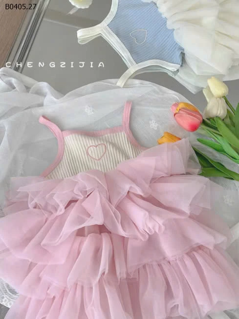 VÁY 2 DÂY PHỐI BÈO TẦNG-sỉ 100k 