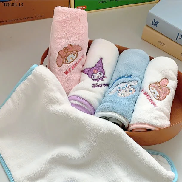 Set 5 khăn mặt #Kuromi cho bé hãng Sanrio-sỉ 56k/set 5c 