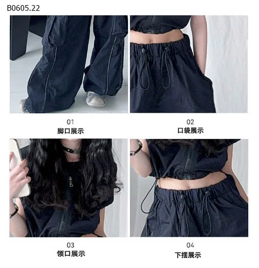 SET ÁO KHOÁC 3 LỖ MIX QUẦN TÚI HỘP CỰC CHẤT -sỉ 255k