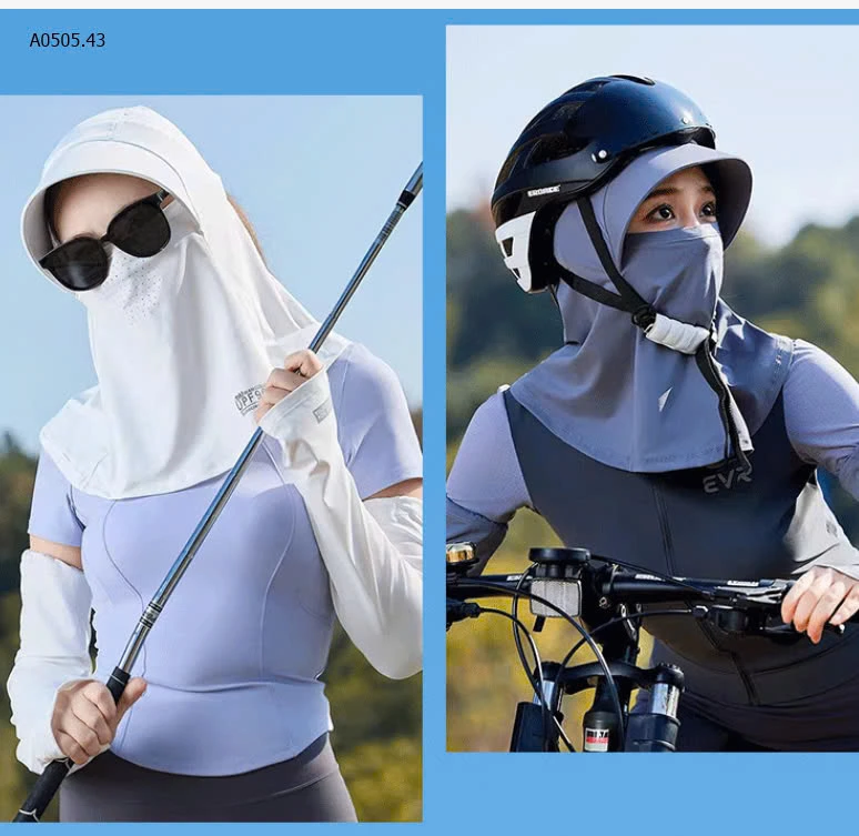 KHẨU TRANG MŨ CHỐNG UV50+-sỉ 43k