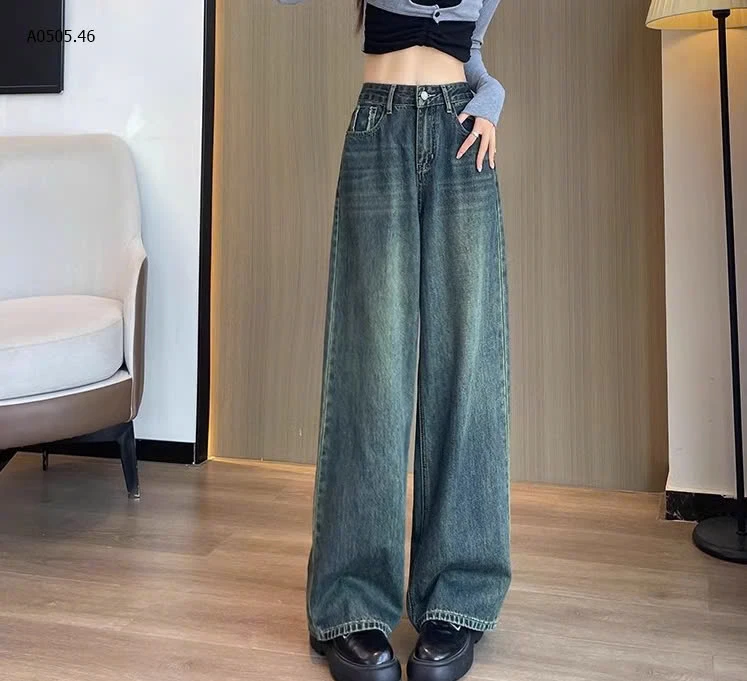 QUẦN JEAN SUÔNG GẤU IN HOA -sỉ 175k