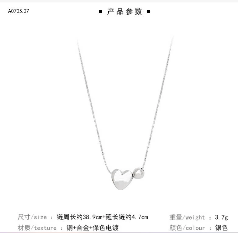 VÒNG CỔ TRÁI TIM CHO NỮ -sỉ 33k