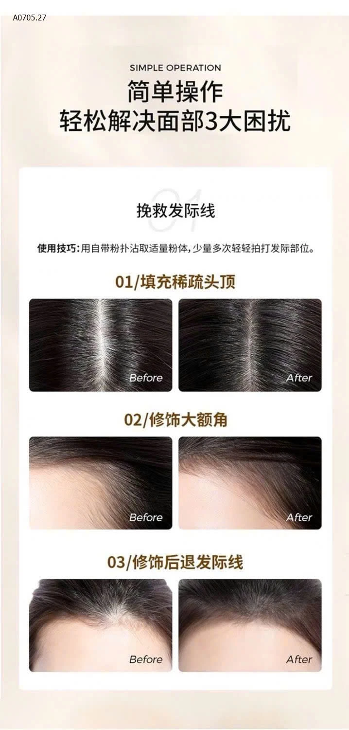 PHẤN CHE KHUYẾT ĐIỂM TÓC-sỉ 80k