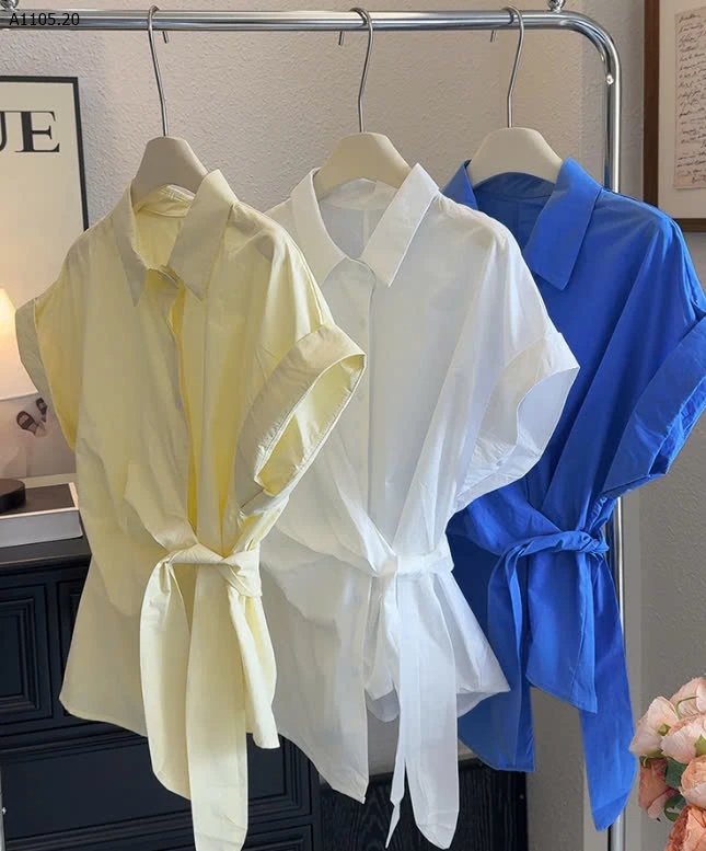 ÁO SƠ MI CỘC TAY VẠT CHÉO ANNA-sỉ 173k