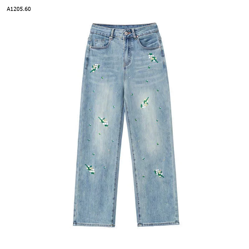 QUẦN JEANS THÊU HOA sỉ 158k