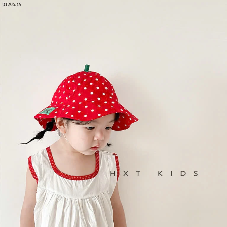 MŨ VÀNH TRÒN DÂU TÂY ĐỎ CHO BÉ yêu   - sỉ 77k