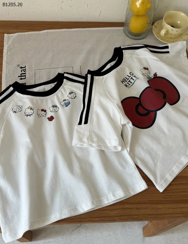 ÁO PHÔNG KITTY MIX LEGGING DA BÁO - sỉ  áo 140k quần 110k