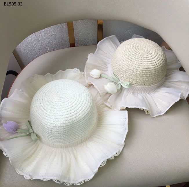  SET MŨ TÚI HOA TULIP BG  -Sỉ 87k/ 1  bộ mũ + túi 