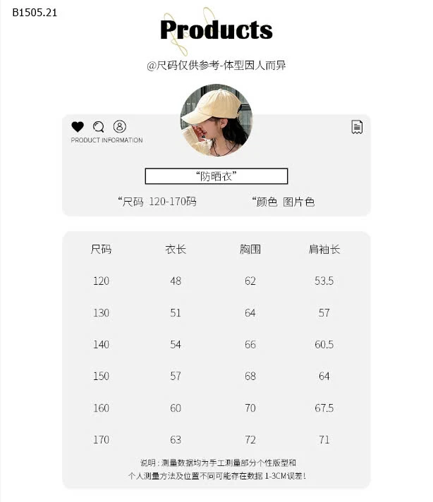 ÁO CHỐNG NẮNG BG  - sỉ 153k